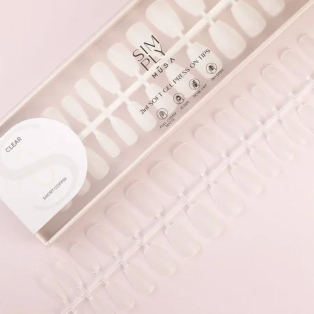 Tips soft gel coffin corta transparentes en tiras de 30 unidades - Musa Nails