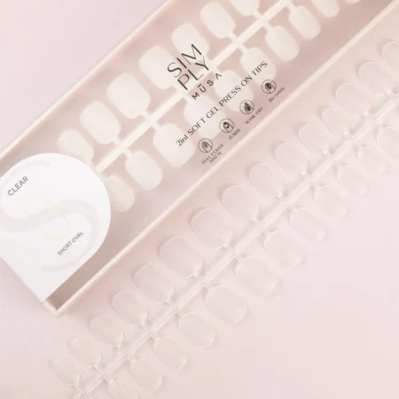Tips Soft Gel Clear Oval Corta, Musa Nails