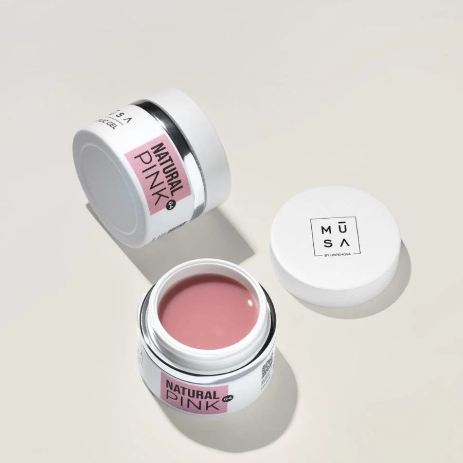 Acrygel Natural Pink, polygel rosa natural 15 ml para reconstrucción de uñas - Musa Nails