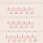 Acrylic Gel Tip Master Pro X® Francesa Coffin Corta con diseño french y luneta blanca para manicura profesional