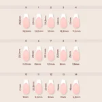 Acrylic Gel Tip Master Pro X® Francesa Coffin Larga con diseño french y luneta blanca para manicura profesional