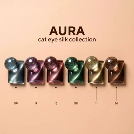 Colección esmaltes cat eye Aura de MUSA con seis tonos y cofre