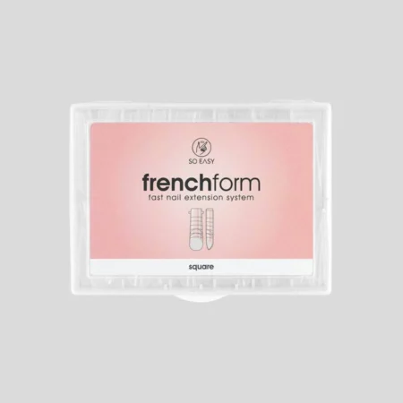 Dual Form French Cuadrada: 120 piezas reutilizables con líneas guía y zonas opacas. Obtén uñas cuadradas perfectas