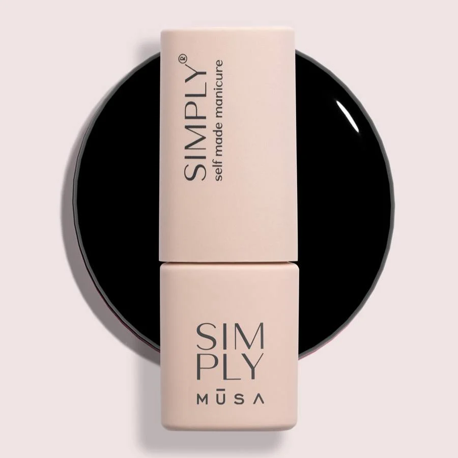 Esmalte gel semipermanente negro SP001 Simply Musa – 8 ml