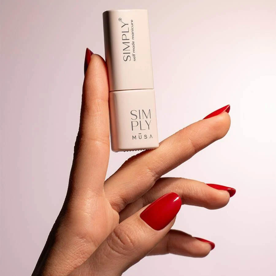 Gel semipermanente rojo teja sin HEMA Simply Musa SP021 de 8 ml