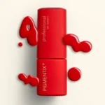 Esmalte semipermanente rojo coral anaranjado Pigmentix® Passion N11 con gotas de color – Musa Nails