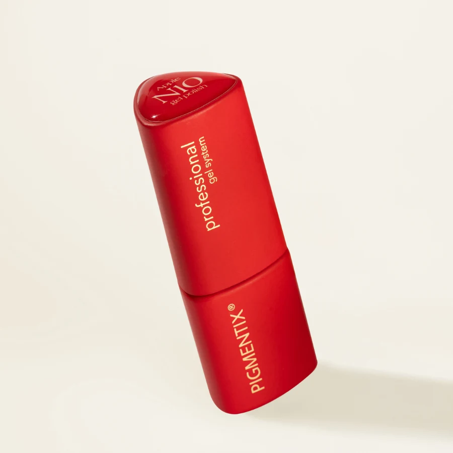 Frasco de esmalte semipermanente rojo fuego Pigmentix® Apple N10, colección Fuego – Musa Nails