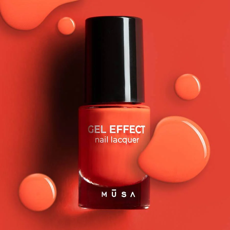 Esmalte Gel Effect 07 de MUSA en frasco de 8 ml, esmalte naranja - Musa Nails