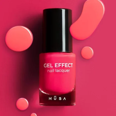 Frasco de esmalte rosa fluor efecto gel de 8 ml, color vibrante - Musa Nails