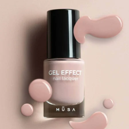 Frasco de esmalte efecto gel rosa cuarzo de 8 ml en vidrio reciclable - Musa Nails