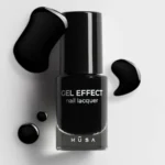 Frasco de esmalte efecto gel negro de 8 ml, acabado brillante y profundo - Musa Nails