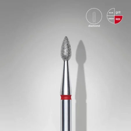 Fresa gota uñas de diamante roja de grano suave para torno - Musa Nails
