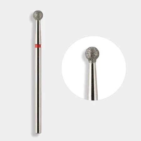 Fresa de Carbono Esfera Ø 3.5 mm Roja para manicura rusa y limpieza de cutículas.