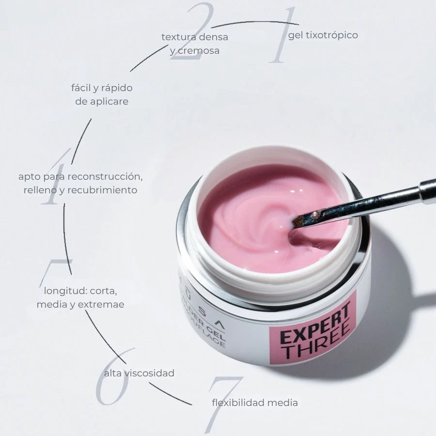 Builder Gel Expert Two builder gel alta viscosidad profesional uñas