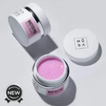 Builder Gel Master Pro Rose Quartz 15 ml, builder gel rosa con glitter de alta viscosidad - Musa Nails