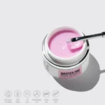 Gel Master Pro Rose Quartz, builder gel rosa cuarzo con microglitter, alta viscosidad, autolivellante