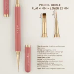 Infografía del pincel doble flat 4 mm y long liner 12 mm MUSA – Musa Nails
