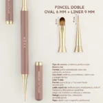 Infografía del pincel doble oval 6 mm y liner 9 mm MUSA – Musa Nails