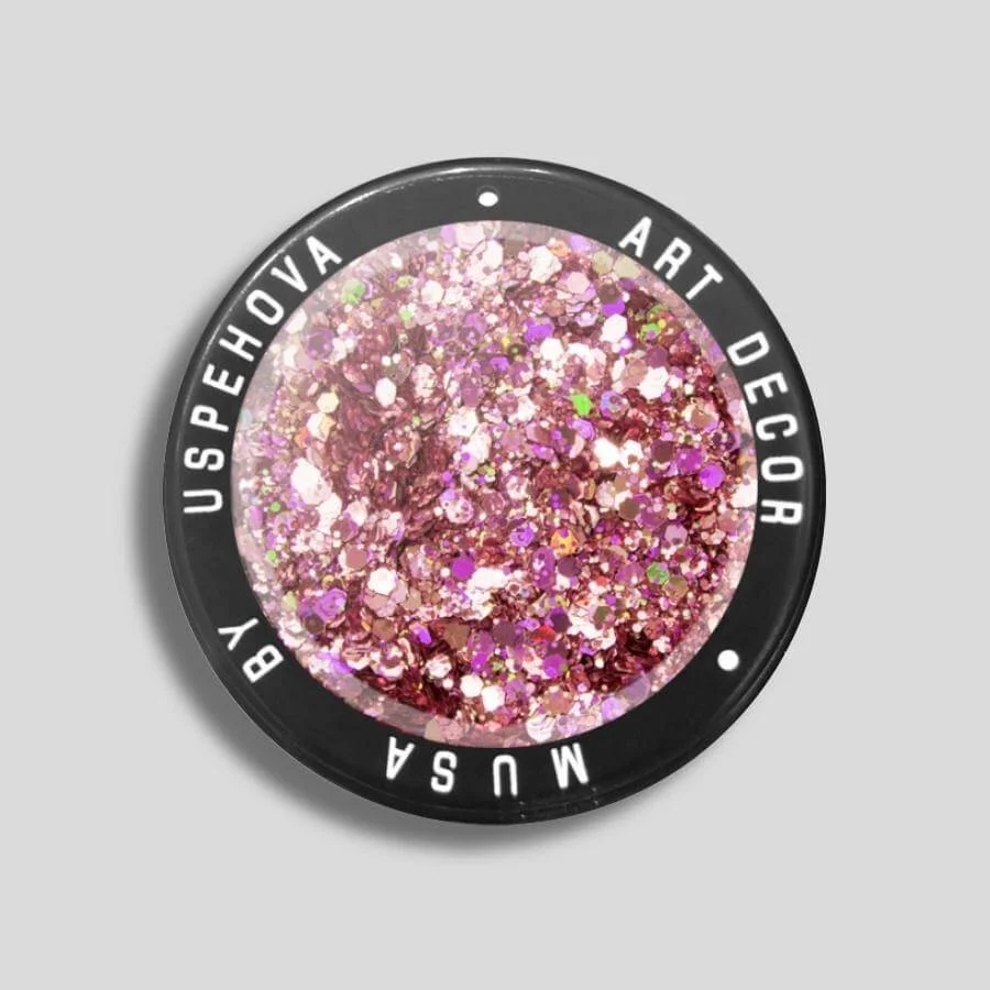 Kosmos Rosa uñas, mezcla de glitter y brillantina rosa holográfica para nail art - Musa Nails