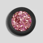 Decoración de uñas Kosmos Rosa con glitter y brillantina de MUSA, en tonos rosa holográficos para nail art glamuroso.