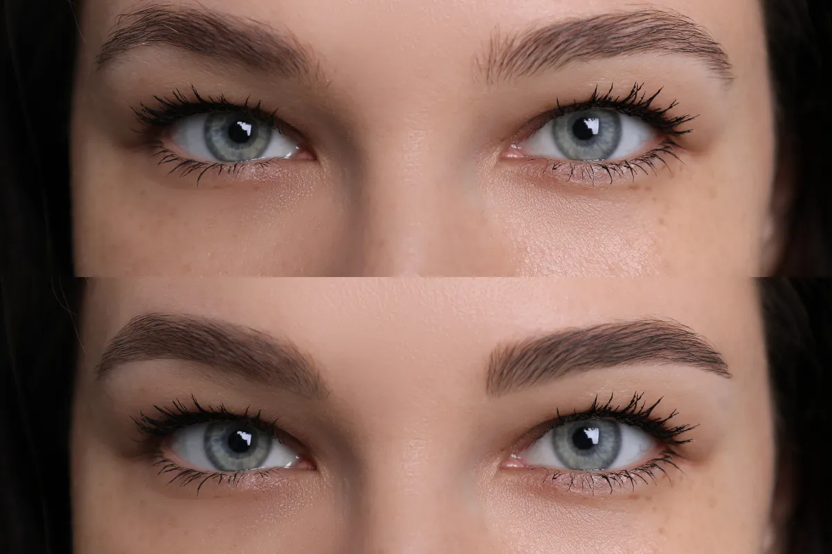 Laminado de cejas antes y después, resultado natural – Musa Nails
