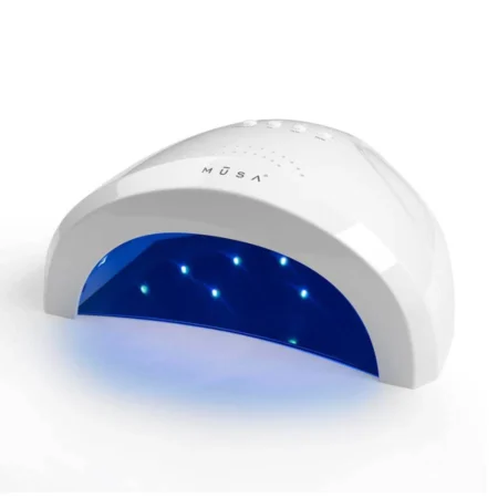 Lámpara LED de uñas blanca con base metálica extraíble y 30 LEDs, lámpara uñas 48W cuarzo - Musa Nails