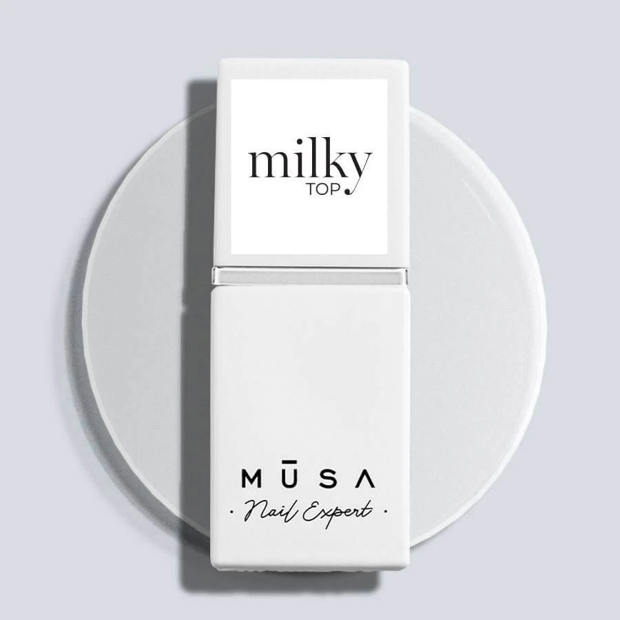 Frasco de Milky Top, top coat blanco lechoso translúcido - Musa Nails