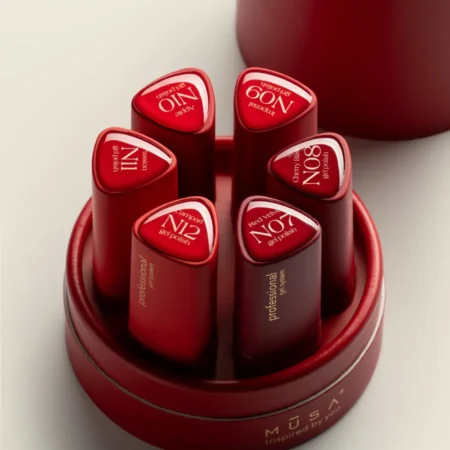 Nueva colección de esmaltes semipermanentes rojos Fuego Pigmentix® con 6 frascos de 8 ml – Musa Nails