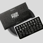 Placa stamping frases Stylish con frases y nombres de ciudades en acero inoxidable - Musa Nails