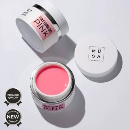 Bote de builder gel con fibra rosa Poly Fiber® Pink 50 ml - Musa Nails