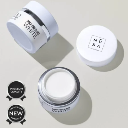 Bote de builder gel blanco con fibra Poly Fiber® White 50 ml - Musa Nails