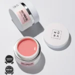 Bote de builder gel poly fiber rose petal 15 ml en tono rosa con microfibras - Musa Nails