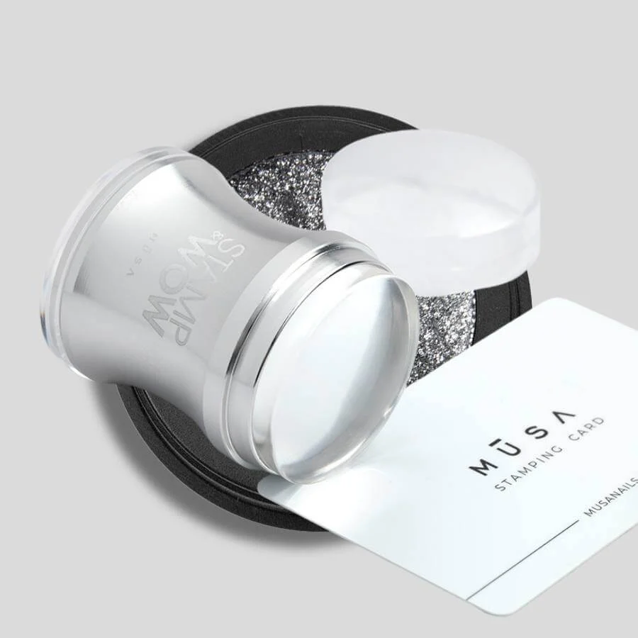 Sello stamping uñas Musa con cabeza de silicona transparente y cuerpo de acero inoxidable - Musa Nails