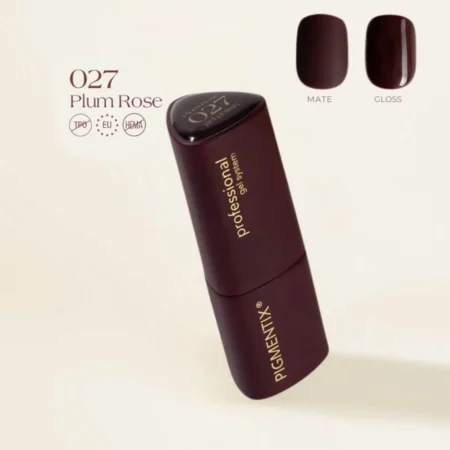 Pigmentix® Esmalte Semipermanente Plum Rose 027 – Ciruela Elegante y Ultra Pigmentado