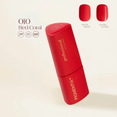 Pigmentix® Esmalte Semipermanente Red Coral 010 – Rojo Coral Ultra Pigmentado