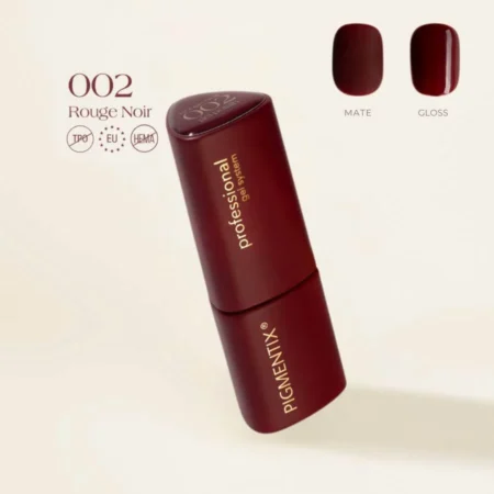 Gel Polish Pigmentix® Rouge Noir 002 – Esmalte semipermanente ultra pigmentado y duradero