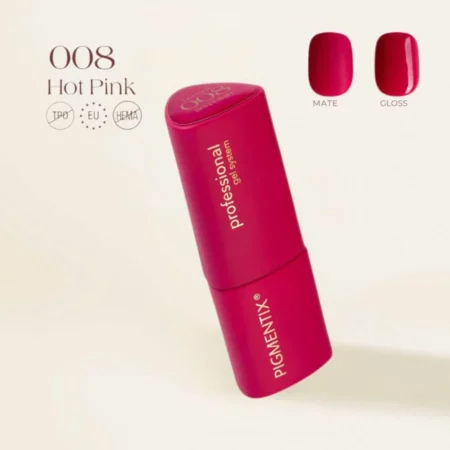 Pigmentix® Esmalte Semipermanente Hot Pink 008 – Rosa Fucsia Intenso Ultra Pigmentado