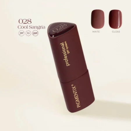 Pigmentix® Esmalte Semipermanente Cool Sangria 028 – Sangría Fresca Ultra Pigmentado