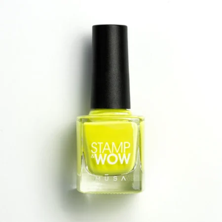 Frasco de esmalte stamping amarillo STAMP&WOW 14 con pincel fino - Musa Nails