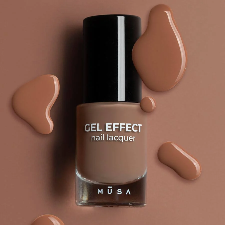 Frasco de esmalte efecto gel mocha de 8 ml en vidrio reciclable - Musa Nails