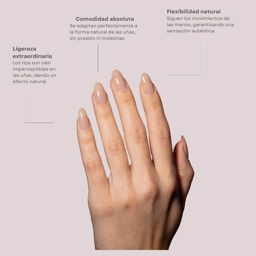 Tips Soft Gel Oval Nude - 240 piezas