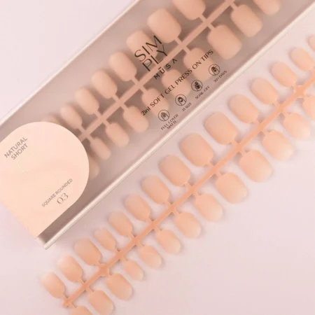 Tips Soft Gel Press On Natural Cuadrado Redondeado Corto 03 Pink Sand - 240pz