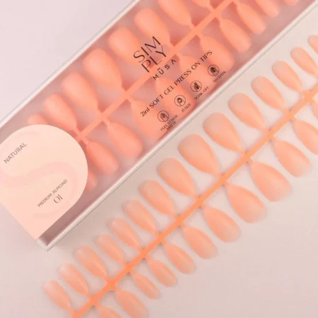 Tips Soft Gel Press On Natural Almendra 01 Coral Pink - 240 piezas