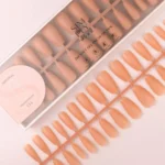 Tips Soft Gel Press On Natural Coffin Media 04 Dark Nude - 240pz
