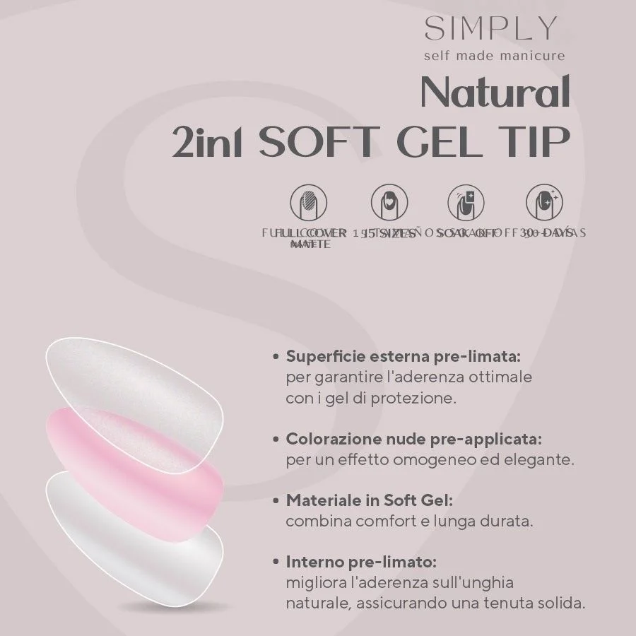 Tips Soft Gel Press On Oval Corta Peach Pink