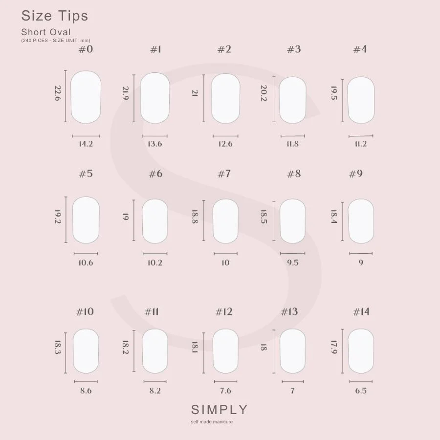 Tips Soft Gel Press On Oval Corta Peach Pink