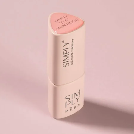 Frasco de top coat con color rosa nude Skin Rose 8 ml, top coat rosa piel - Musa Nails